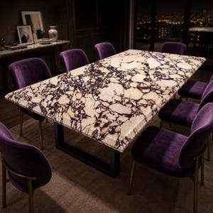 Calacatta Viola Marble Dining Table Luxury Stone Dining Table Modern Rectangular Marble Table Handmade Dining Table (only table top)