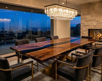 Epoxy Tisch, Benutzerdefinierte Esstisch, Esszimmertisch, Live Edge Tisch, Epoxy Küchentisch, Benutzerdefinierte Epoxy Esszimmertisch Modernes Wohnzimmer