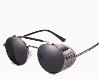 Zonnebril Steampunk ziet eruit als Good Omens CROWLEY David Tennant-bril