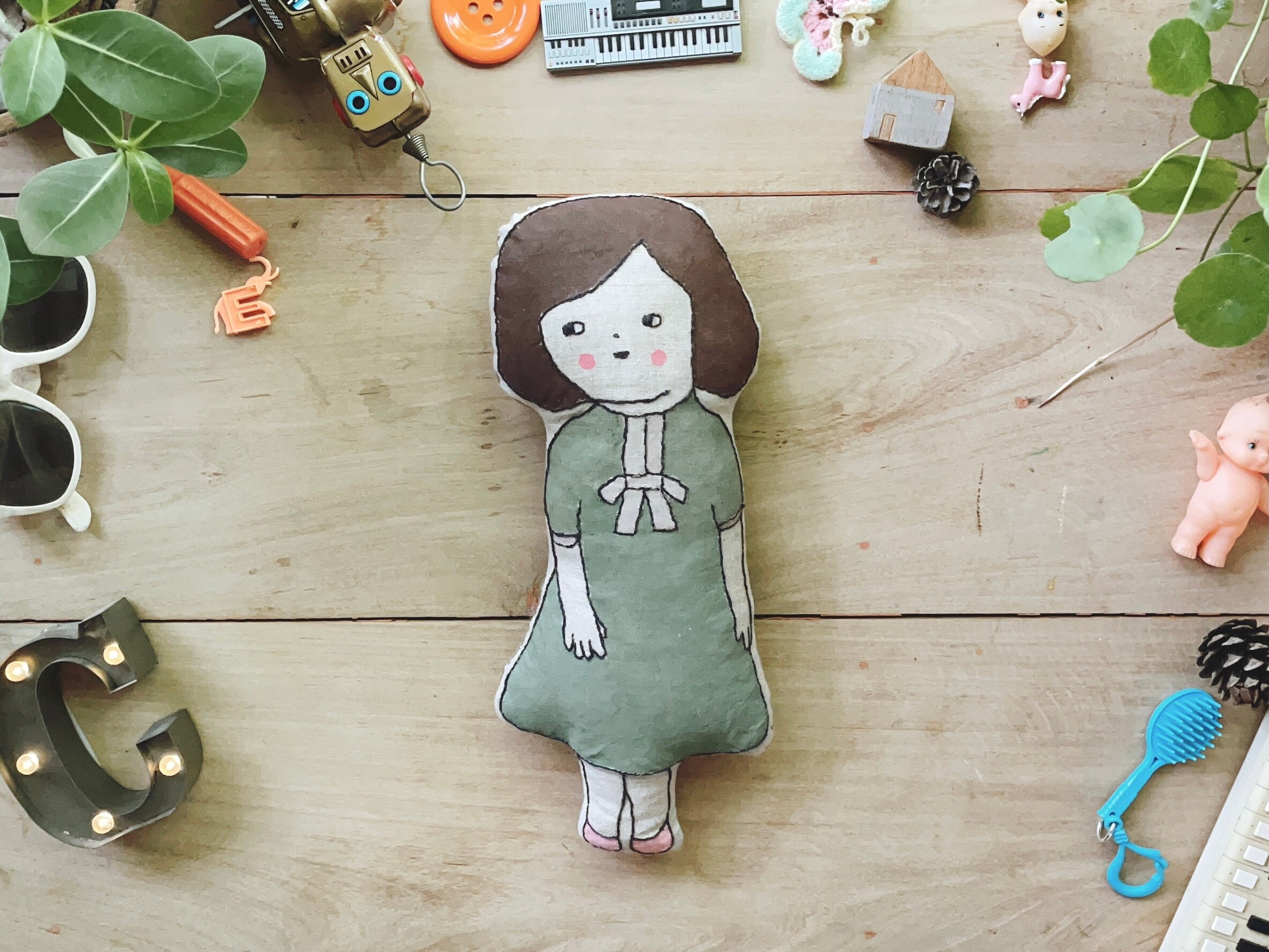 Handmade doll girl hand embroidery doll modern embroidery  etsy