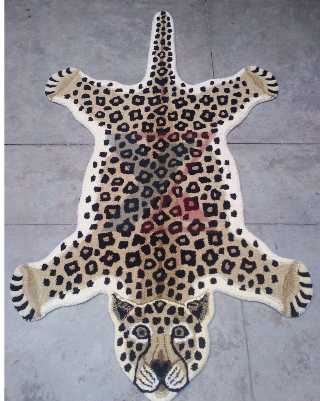 Leopard Shaped Area Rug – Hand Tufted Animal Print Carpet - Etsy