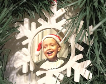 Personalized 3D Snowflake Ornament – Double-Sided Rotating Photo Keepsake