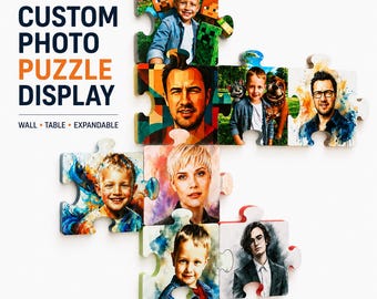 Personalized Photo Puzzle, Custom Picture Display, Modular Wall & Table Decor