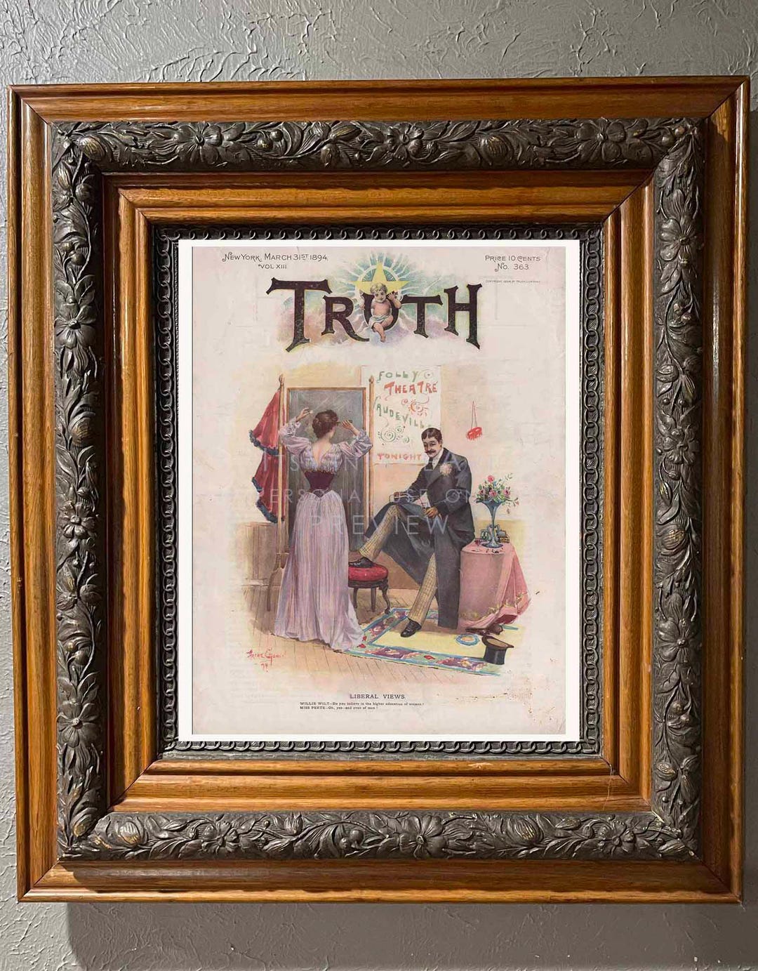 1894 Truth Magazine Cover Print | Archie Gunn Victorian Art (digital ...