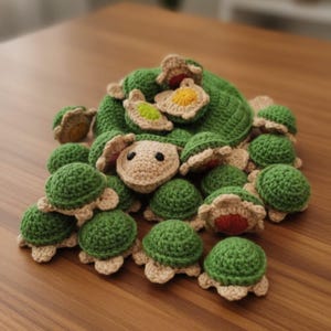 Turtle Crochet Memory Game Pattern PDF, Turtle Amigurumi Crochet Pattern, Mama & Baby Turtle Crochet, Montessori Toy Pattern, Matching Game.