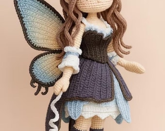 Patrón de crochet de mariposa Elera: Patrón PDF de amigurumi de hada