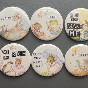 アップサイクルされたアクティビストブックピン6個セット（趣のある森の生き物のアート付き）