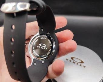Oakley Detonator Style Watch - Black Dial Silver Case Y2K