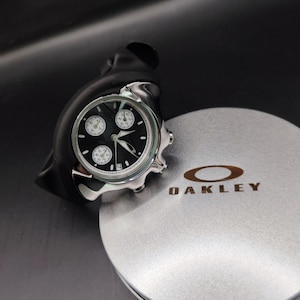 Oakley Detonator Style Watch – Black Panda Dial Chronograph Futuristic Y2K Wristwatch