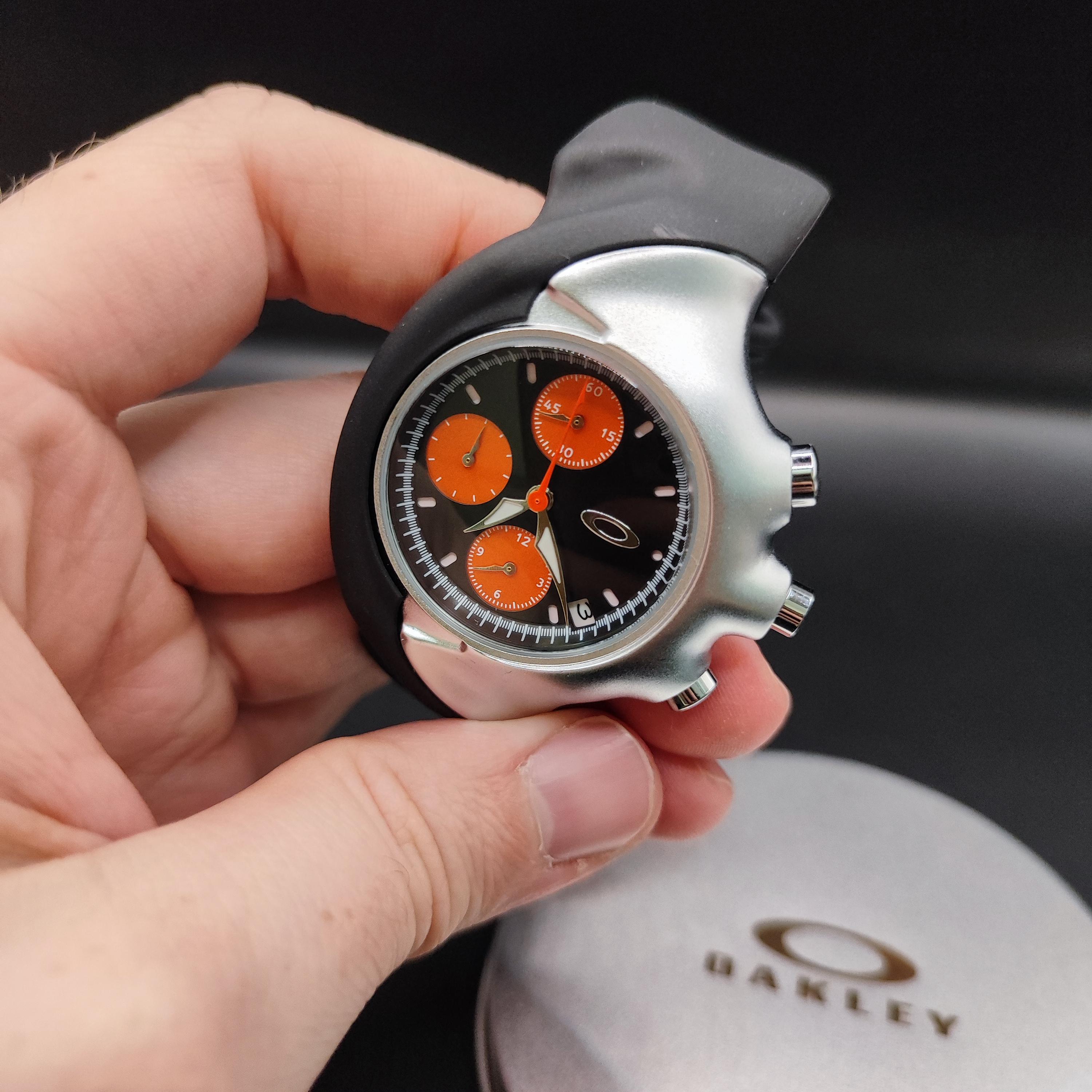 Oakley Detonator Style Watch – Black Dial Orange Chronograph