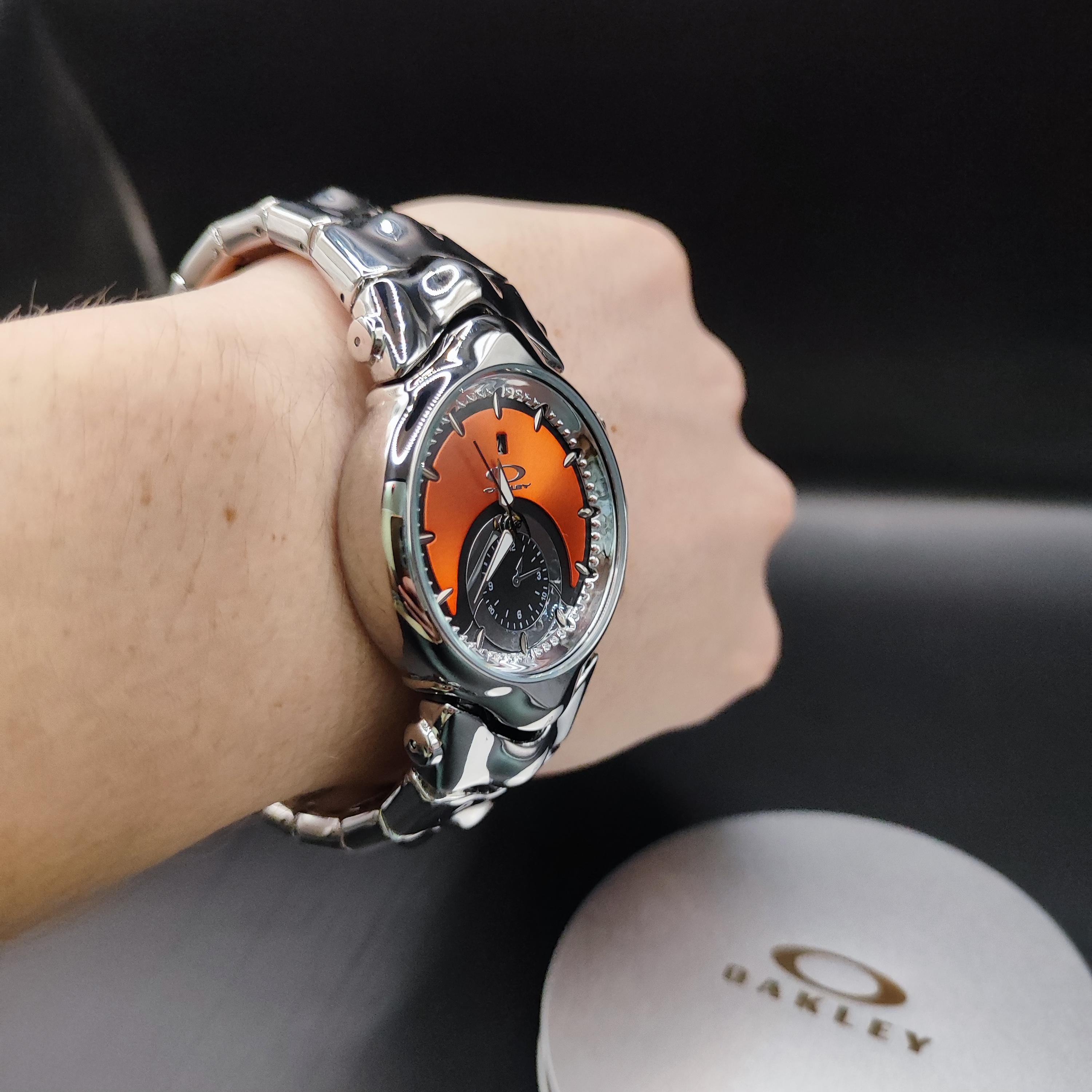 Oakley Hollow Point Style Watch – Futuristic Y2K Orange Dial