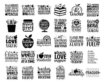 Teacher svg bundle, Teacher quotes svg, Back to school svg, Teacher appreciation svg, Teacher shirt svg, Teacher svg files