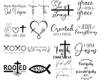 Paquete SVG cristiano, SVG cristiano, SVG religioso, SVG de fe, SVG de Dios, SVG de Jesús, SVG de versículos bíblicos, archivos de corte cristianos, Cricut, PNG, SVG