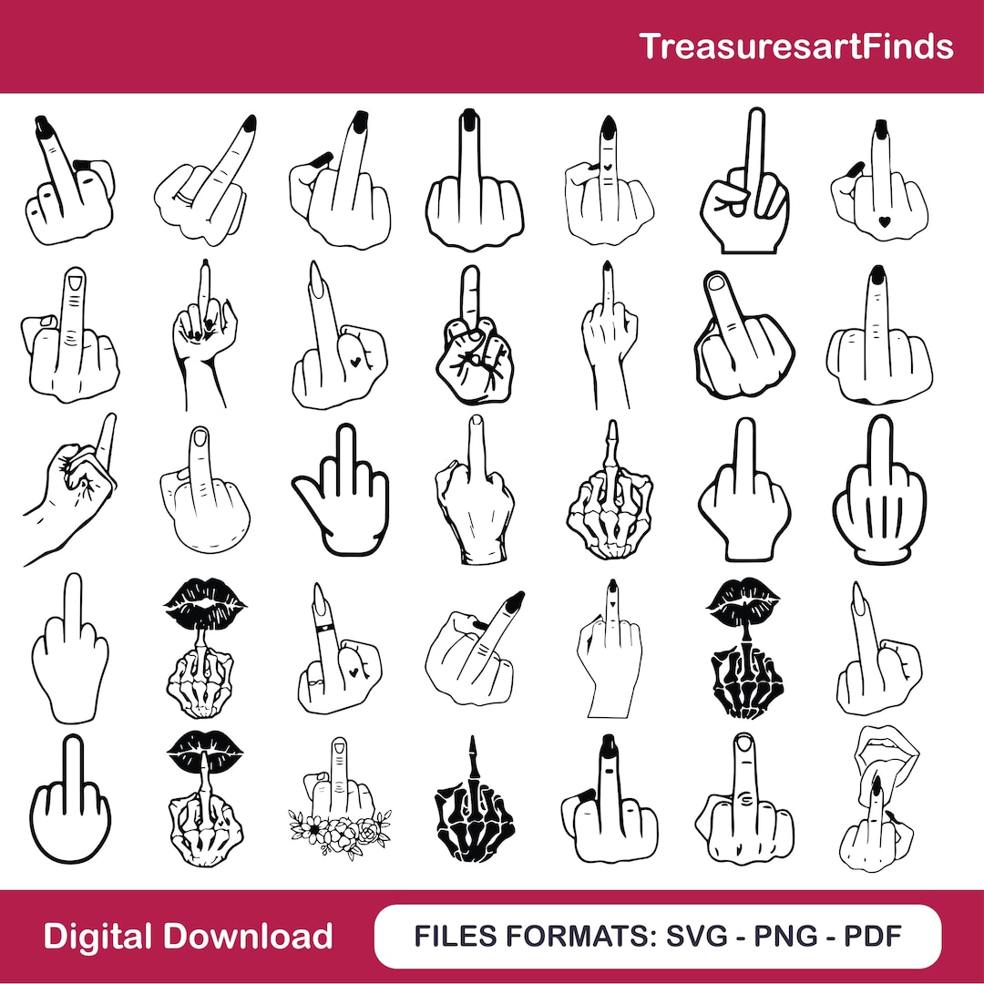 Middle Finger Dxf File Middle Finger Svg Bundle, Middle Finger Cut File for Circut, Middle ...