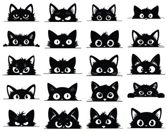 Peeking Cat Svg Png Bundle, Cat Cliparts, Peeking Kitten Png, Peeking Cats, Cricut Cut Files, Cats Dxf, Peeking Cat Eps, Instant Download