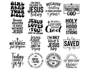 Paquete SVG cristiano, SVG cristiano, SVG religioso, SVG de fe, SVG de Dios, SVG de Jesús, SVG de versículos bíblicos, archivos de corte cristianos, Cricut, PNG, SVG