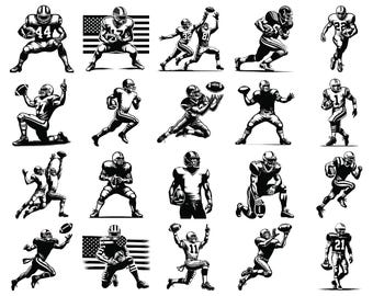 カスタム フットボール選手 SVG、フットボール SVG、フットボール選手 SVG、フットボールママ SVG、フットボールチーム SVG、2 人のフットボール選手 SVG Png