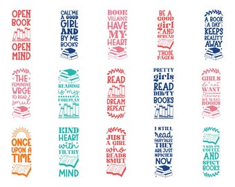 Bookmark SVG Bundle, Funny bookmark svg, Bookmark quotes svg, Reading svg, Retro Book svg, bookmark template svg, books svg