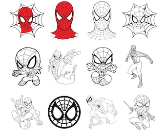 Spider Svg Bundle, Spider Clipart, Spider Cut Files For Circut, Spider Silhouette, Spider Png, Spider Svg, Spider Head