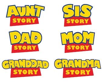 Toy Story Family PNG Bundle - Papa Mama Boy Girl PNG, Disney Pixar Digital Download, Cute Cartoon Png Design, Birthday Matching Family Png