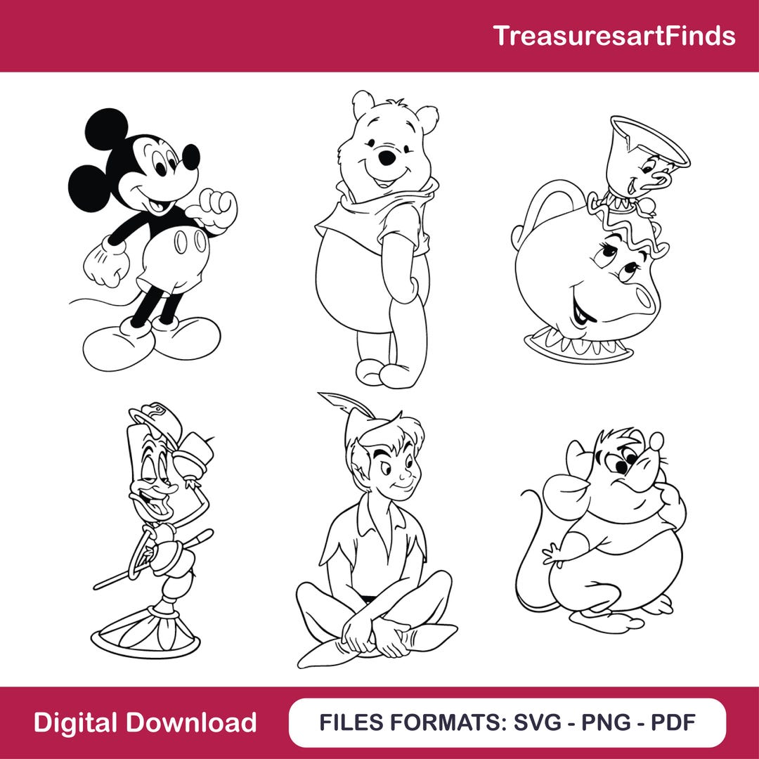 Bundle Cartoon Coloring Pages, Trendy Digital Sheets, Coloring Pages ...