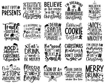 Christmas SVG Bundle, Merry Christmas Svg, Christmas Svg, Merry Christmas Text Svg, Winter svg, Christmas Ornaments svg, Christmas Sayings