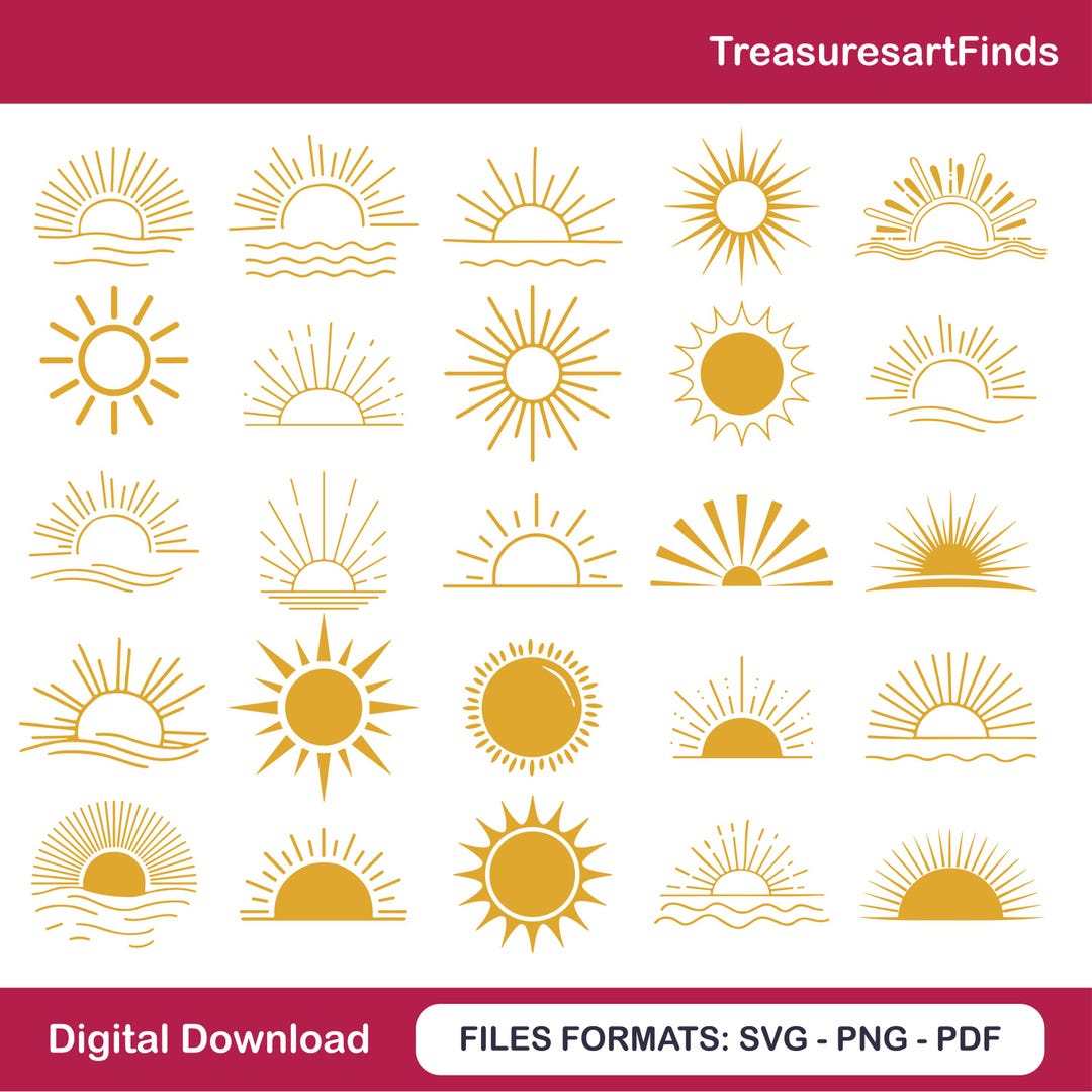 Sun Ri Svg Sunrise Svg,sun Svg ,sun Svg for Cricut,sunrise Clipart,sunset Svg ...