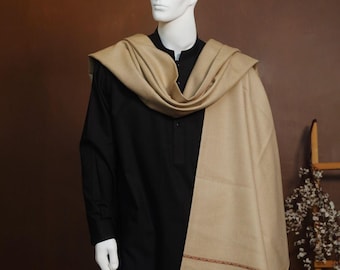 Pashmina Wool Shawl Handmade Custom Name Embroidery | Personalized Unisex Soft Wool Wrap with Tassels