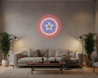 Op superhelden geïnspireerde neonreclame | Gepersonaliseerde led-muurdecoratie van acryl