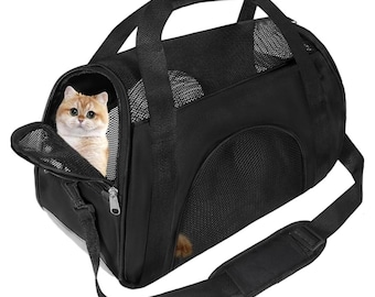 Handmade Pet Carrier Travel Bag for Cats, Dogs | Airline-Style Soft Pet Carrier | Breathable & Custom Color