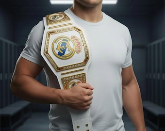 Real Madrid (WWE STYLE) Championship Belt, Custom Soccer / Football Collector Display Piece