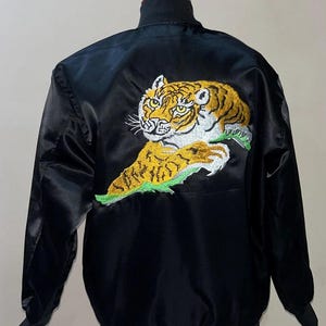 Tiger Embroidered Black Jacket