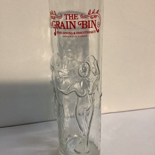 The Grain Bin collectible tall female figures glass/vase Highball glass.