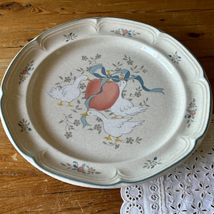 Marmalade Geese and fruit Large Serving Platter, 8868, 12 1/4” Round Platter.