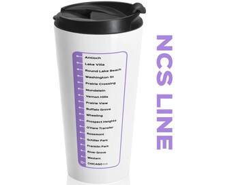 シカゴ NCS トレインライン テーマ ステンレススチール タンブラー 鉄道 トラベルマグ