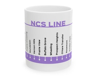 シカゴNCS列車路線をテーマにしたマグカップ、ノースセントラルサービス、鉄道、旅行