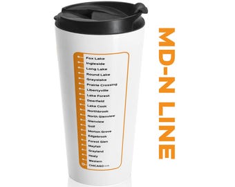 シカゴ MD-N 鉄道路線テーマ ステンレススチール タンブラー 鉄道 トラベルマグ