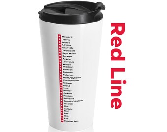 シカゴ レッドライン トレイン テーマ ステンレススチール タンブラー 鉄道 トラベルマグ