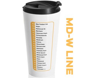 シカゴ MD-W 鉄道路線テーマ ステンレススチール タンブラー 鉄道 トラベルマグ