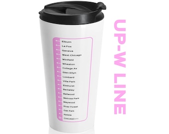 シカゴ UP-W ライン トレイン テーマ ステンレススチール タンブラー 鉄道 トラベルマグ