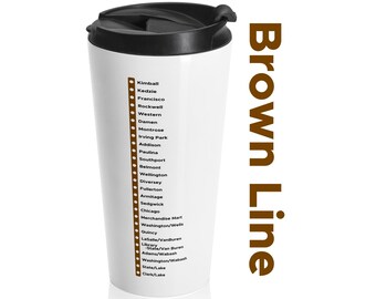 シカゴ ブラウンライン トレイン テーマ ステンレススチール タンブラー 鉄道 トラベルマグ