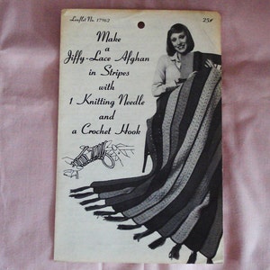 Vintage C. J. BATES And Son Ulotka wydanie 17962 Jiffy Lace Afghan.