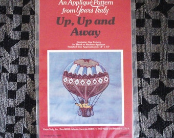 Vintage Yours Truly Applique Pattern Product 3023 Up Up And AWAY.