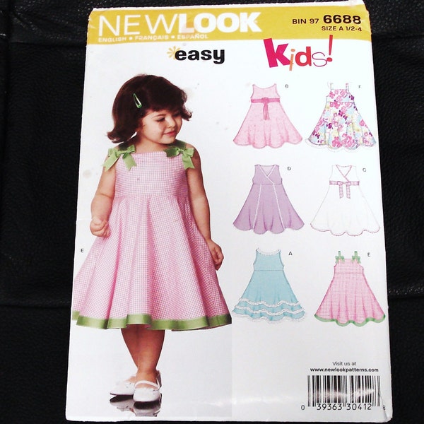 SIMPLICITY NEW LOOK Series Patterns 6687 Size A Girl's Summer Dress.