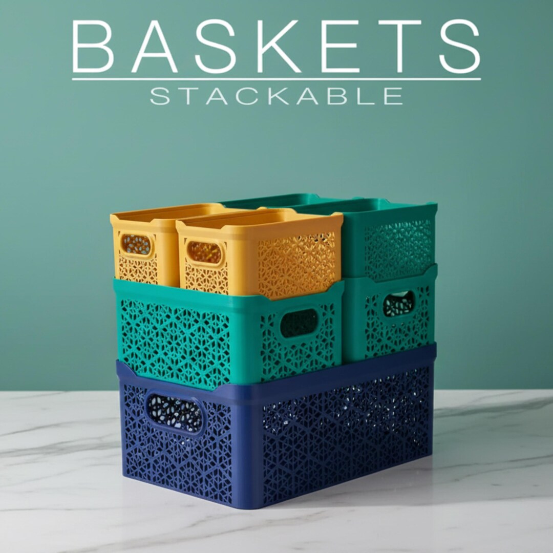 Stackable Storage Basket STL | Modular Organizer Basket STL | 3D ...