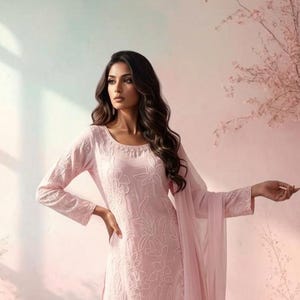 Zarin Pink  Kurta And Sharara Suit Set