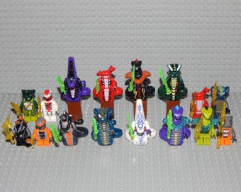 16 x Lego, Alternative, Ninja Figures, Snakes, Detailed Alternative Minifigures, NEW