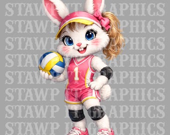 Easter BunnyGirl PNG, Volleyball Athlete Sports Baby Kid Holiday Digital, Youth Easter Basket Shirt File,  Egg Basket Designs