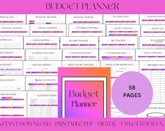 Minimalist Budget Planner, Finance Tracker, Bill Savings Debt (PDF Download)