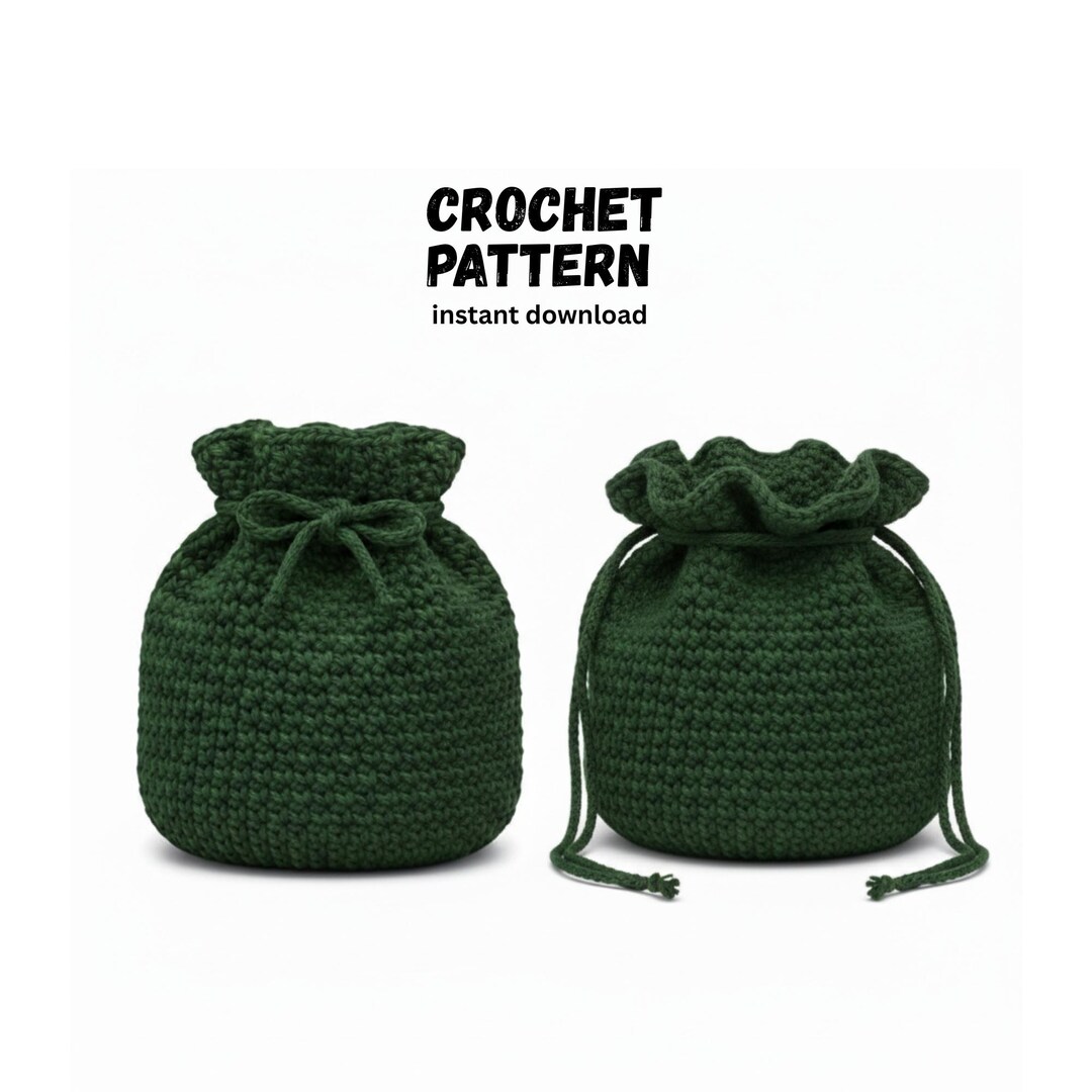 Mini Crochet Drawstring Pouch Pattern | Easy Crochet Bag PDF | Small ...